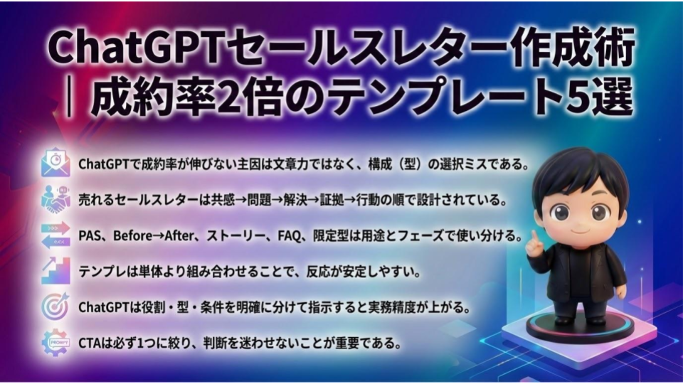 ChatGPTセールスレター作成術｜成約率2倍のテンプレート5選