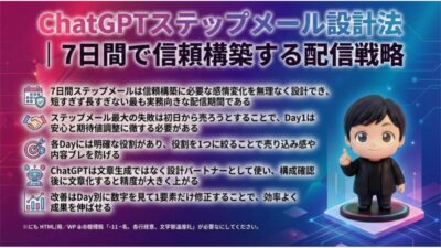 ChatGPTステップメール設計法｜7日間で信頼構築する配信戦略