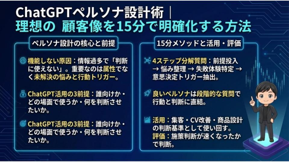 ChatGPTペルソナ設計術｜理想の顧客像を15分で明確化する方法