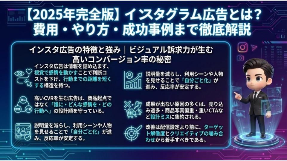 インスタ広告の特徴と強み｜ビジュアル訴求力が生む高いコンバージョン率の秘密