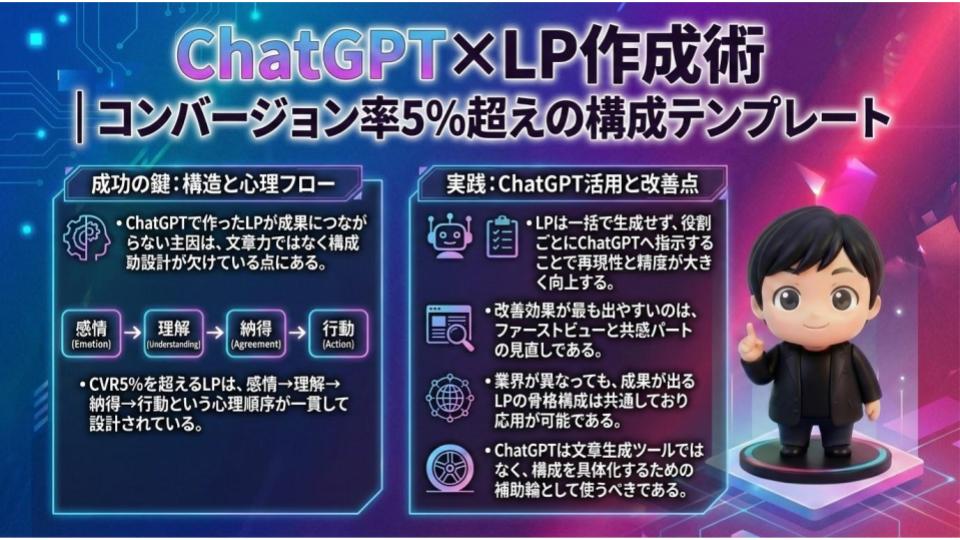 ChatGPT×LP作成術｜コンバージョン率5%超えの構成テンプレート