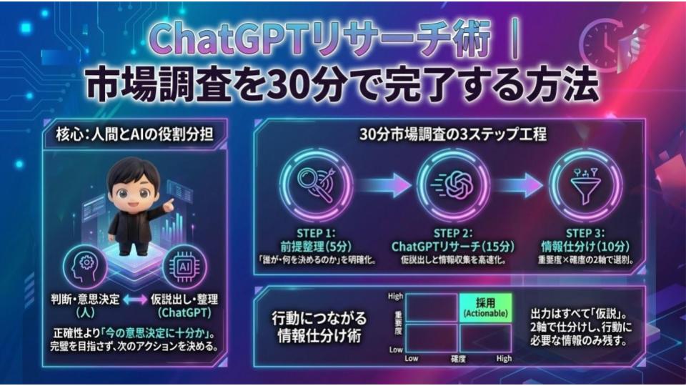 ChatGPTリサーチ術｜市場調査を30分で完了する方法