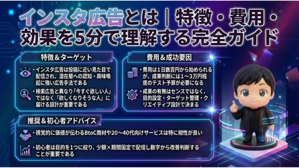 インスタ広告とは｜特徴・費用・効果を5分で理解する完全ガイド
