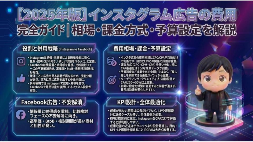 【2025年版】インスタグラム広告の費用完全ガイド｜相場・課金方式・予算設定を解説
