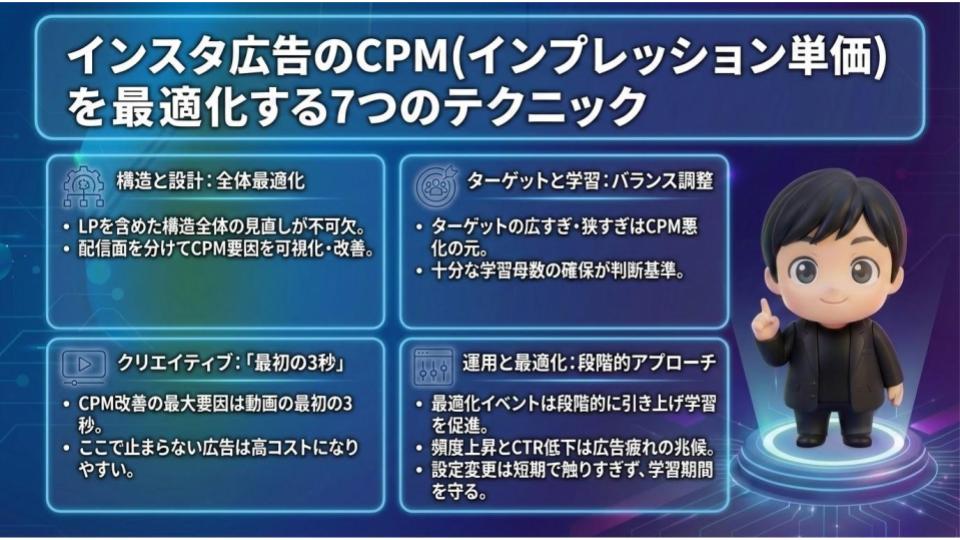 インスタ広告のCPM(インプレッション単価)を最適化する7つのテクニック